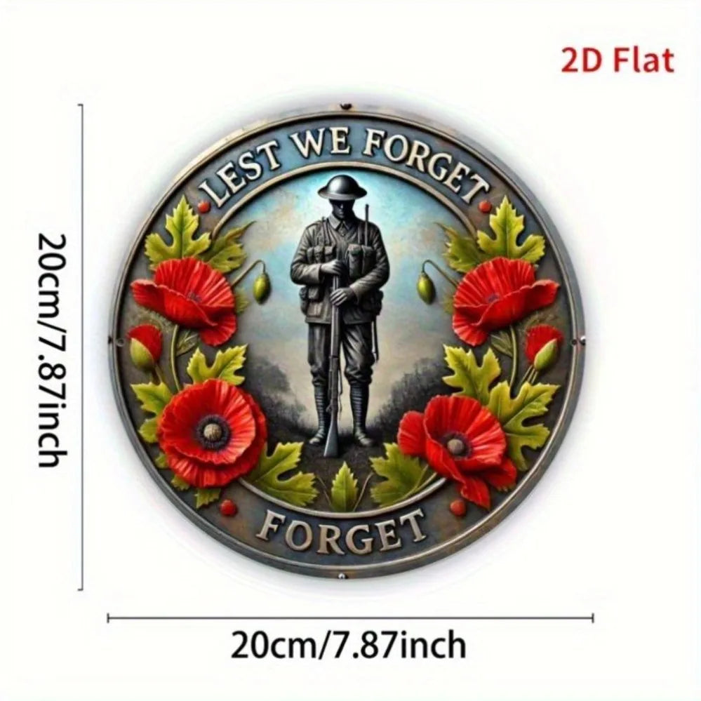 Lest We Forget Emblem Soldier - Metal Decor