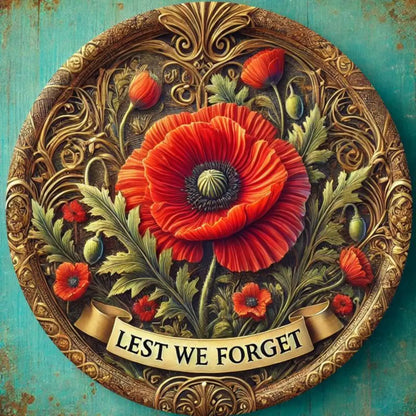 Poppy Flower - Remembrance Day Metal Art