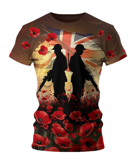 Soldiers Duo Poppy Field Remembrance Day