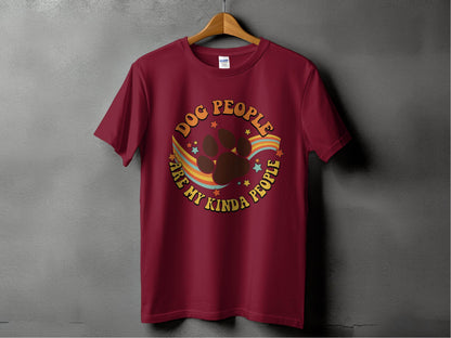 Dog People Are My Kinda People Retro Style Dog Paw T-Shirt - Design & Vybe