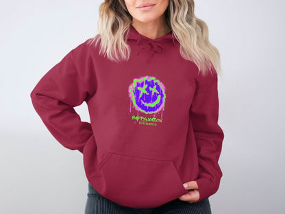 Happy Nation Toxiclated Smiley Face Graphic Design Hoodie - Design & Vybe