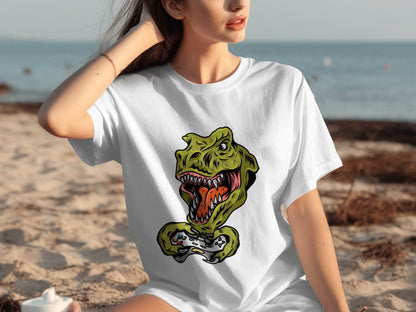 Dinosaur Gaming Graphic Design T-Shirt - Design & Vybe