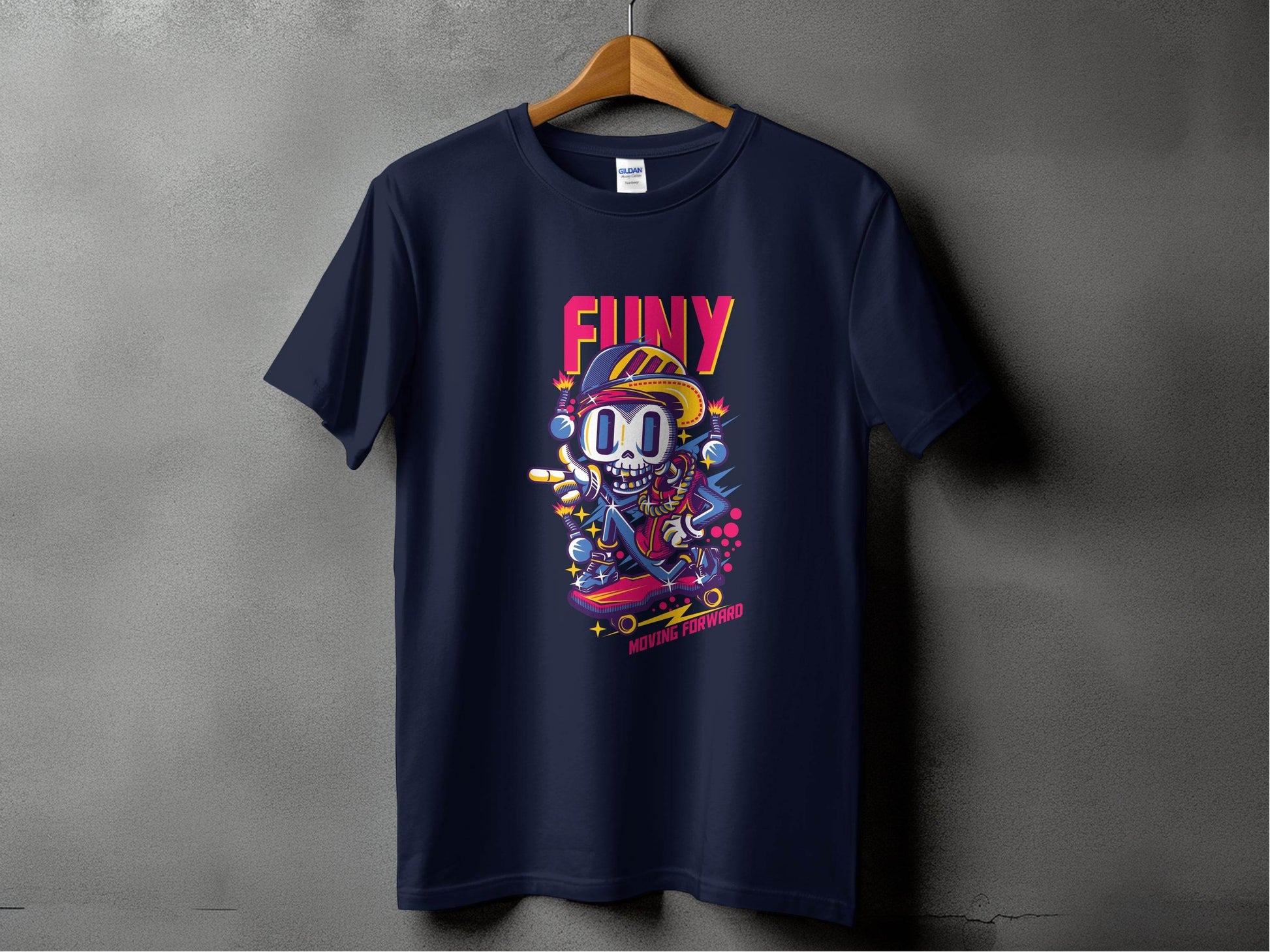 Funny Skull With Bomb On Skateboard Moving Forward T-Shirt - Design & Vybe