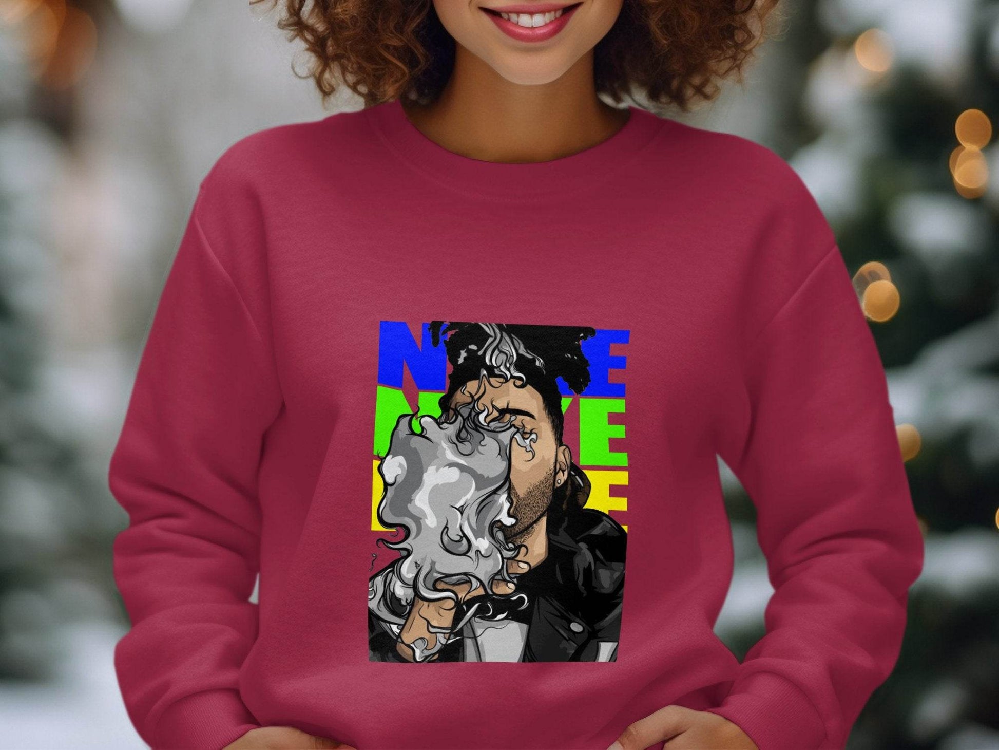 NEON Color Theme Abstract Art Smoke Design Hoodie - Design & Vybe