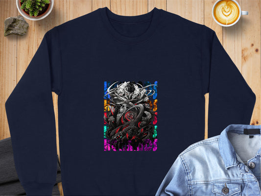 Colorful Abstract Art Design on Crewneck Sweatshirt product