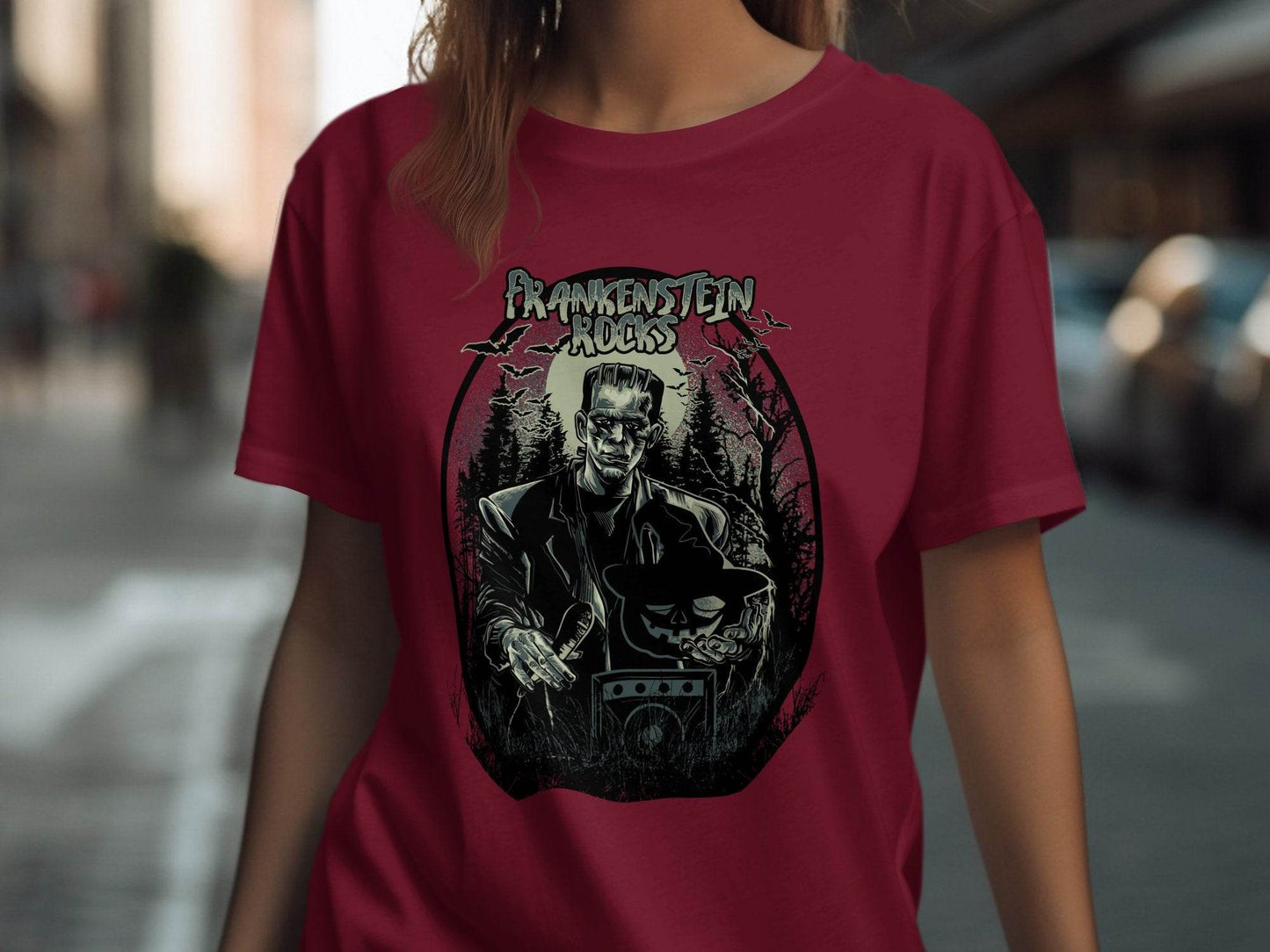 Vintage Frankenstein Rocks Graphic Design T-Shirt - Design & Vybe