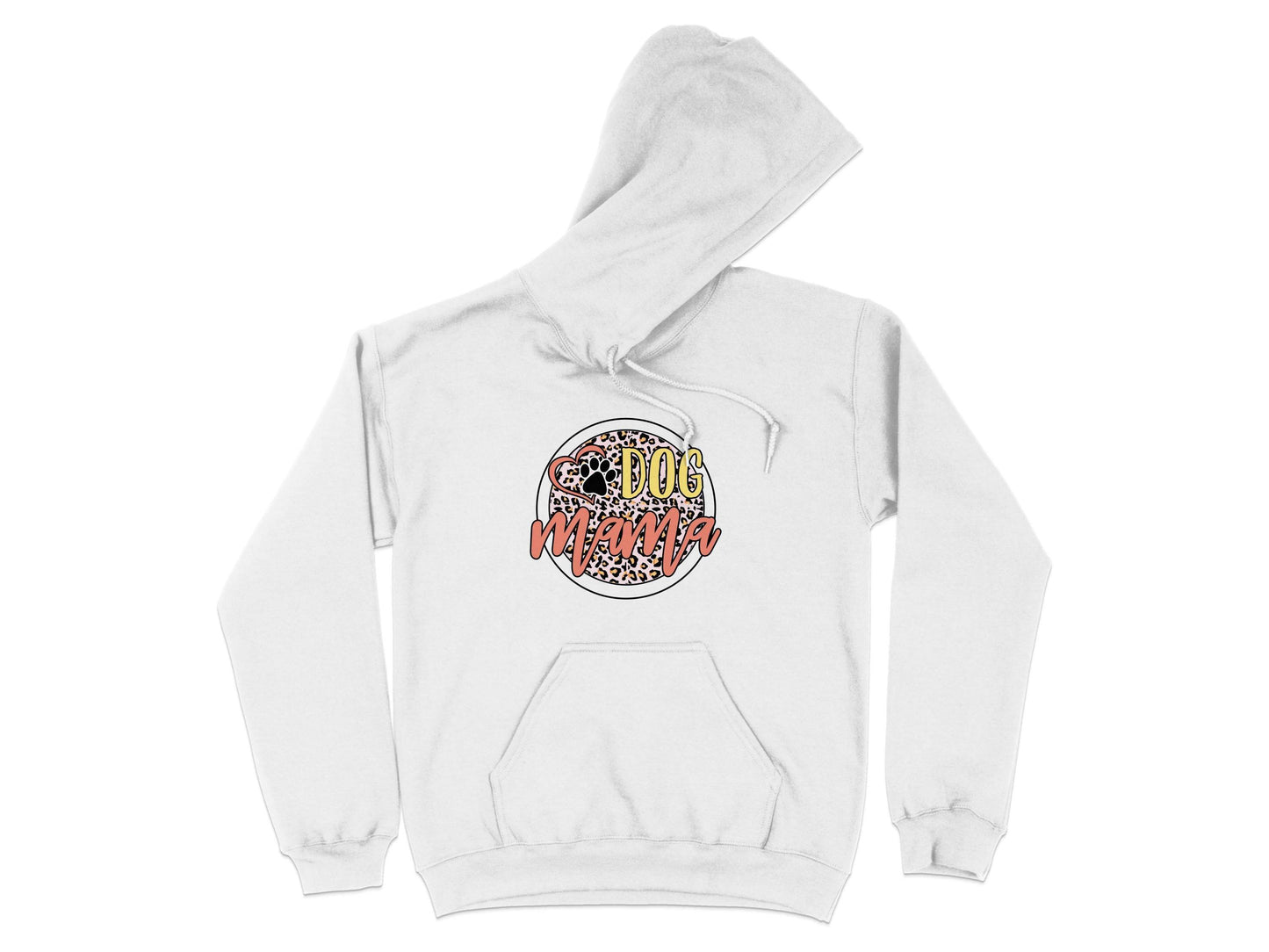Dog Mama Paw Print On Leopard Print Background Hoodie - Design & Vybe