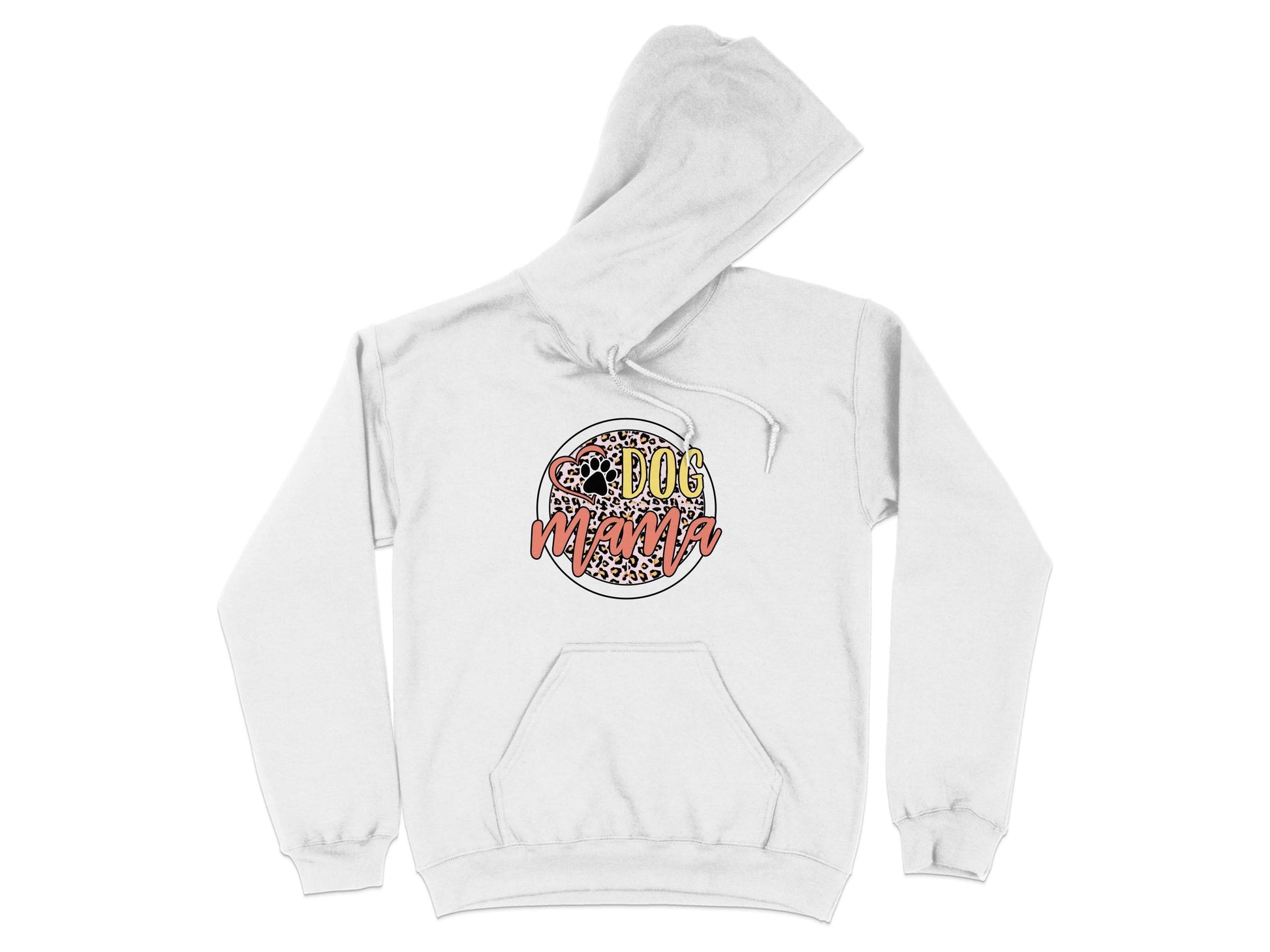 Dog Mama Paw Print On Leopard Print Background Hoodie - Design & Vybe