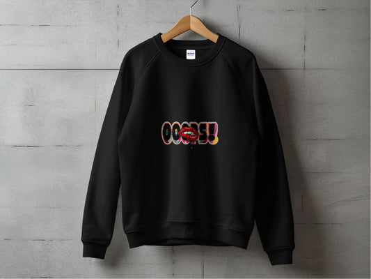 Oops Text with Lips Graphic Printed Sweatshirt product