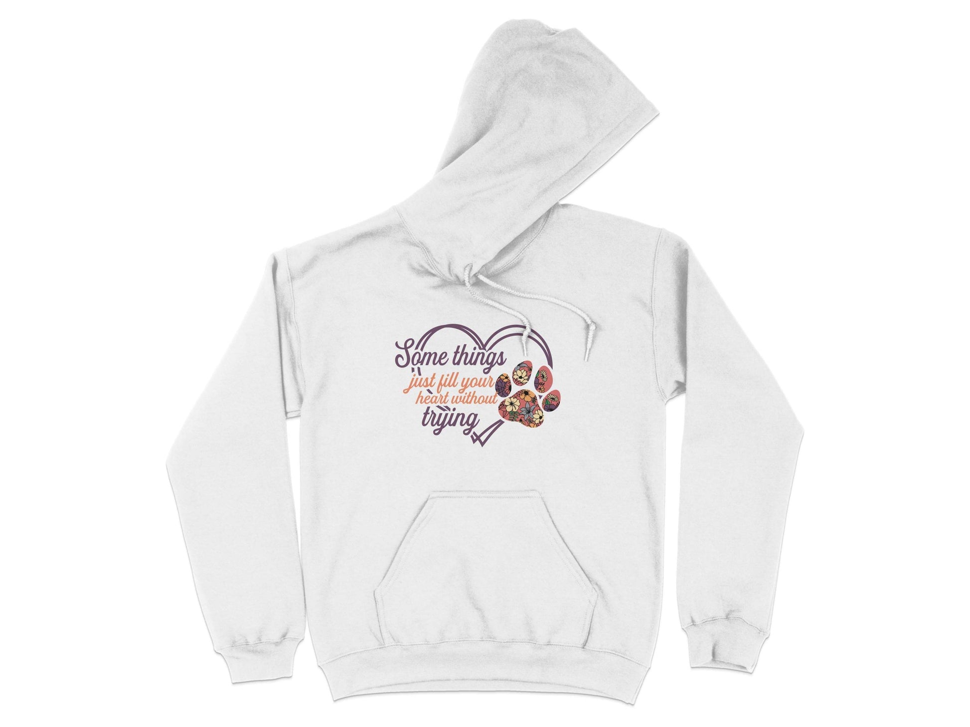 Some Things Fill Heart Without Trying Floral Paw Print Hoodie - Design & Vybe