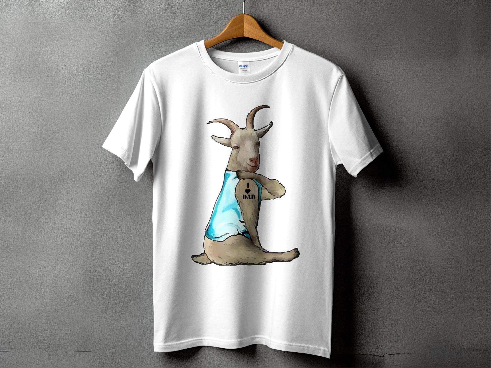 Goat with I Am Dad Slogan Graphic Funny TShirt product type