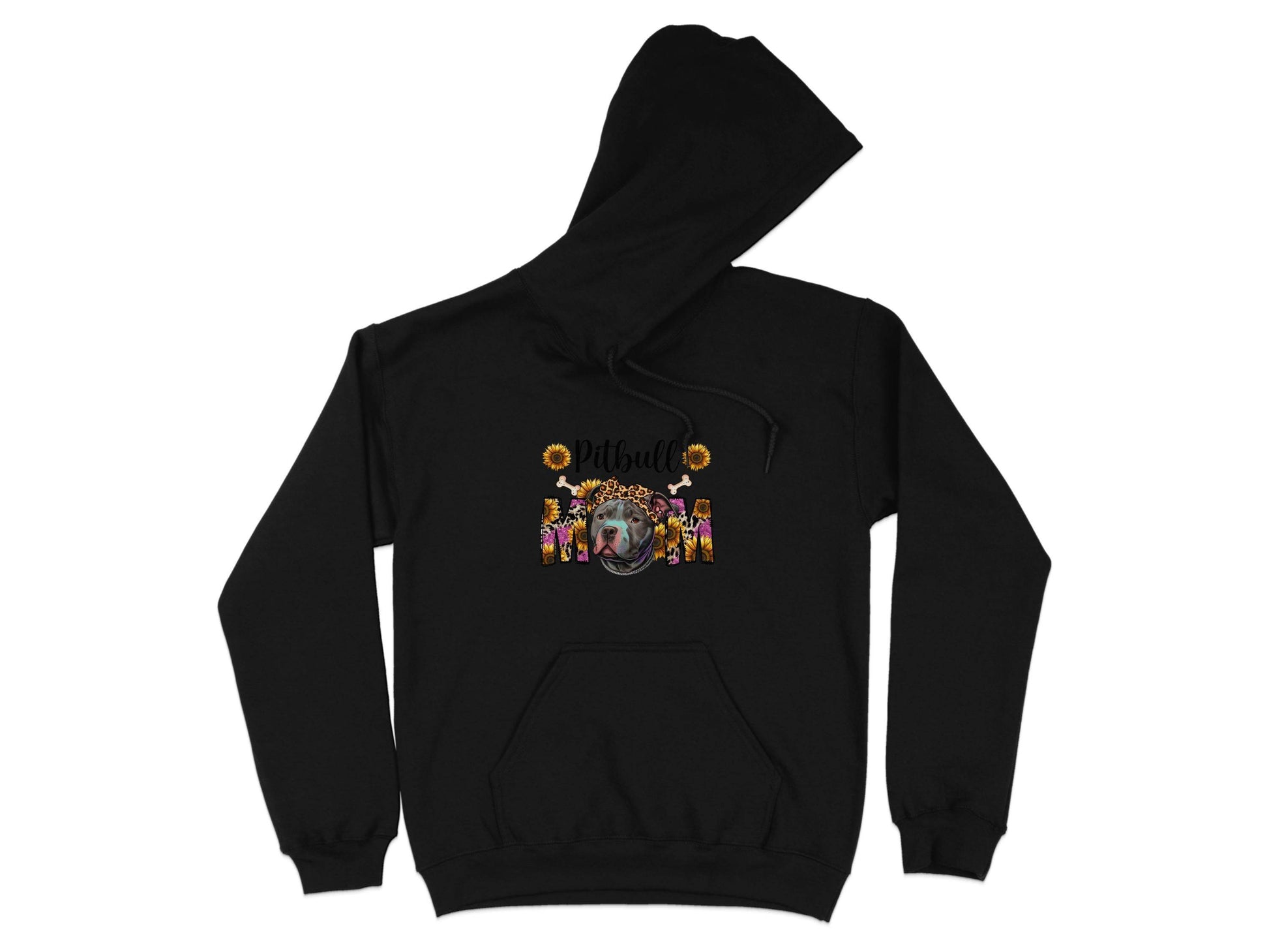 Pitbull Mom With Sunflowers And Bandana Mothers Day Hoodie - Design & Vybe