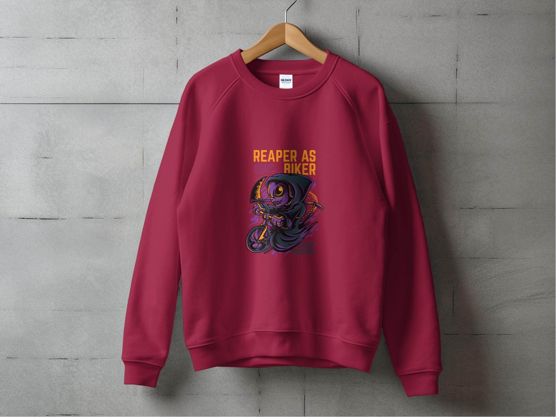 Reaper As Biker Death Riding Motorcycle Graphic Sweater - Design & Vybe
