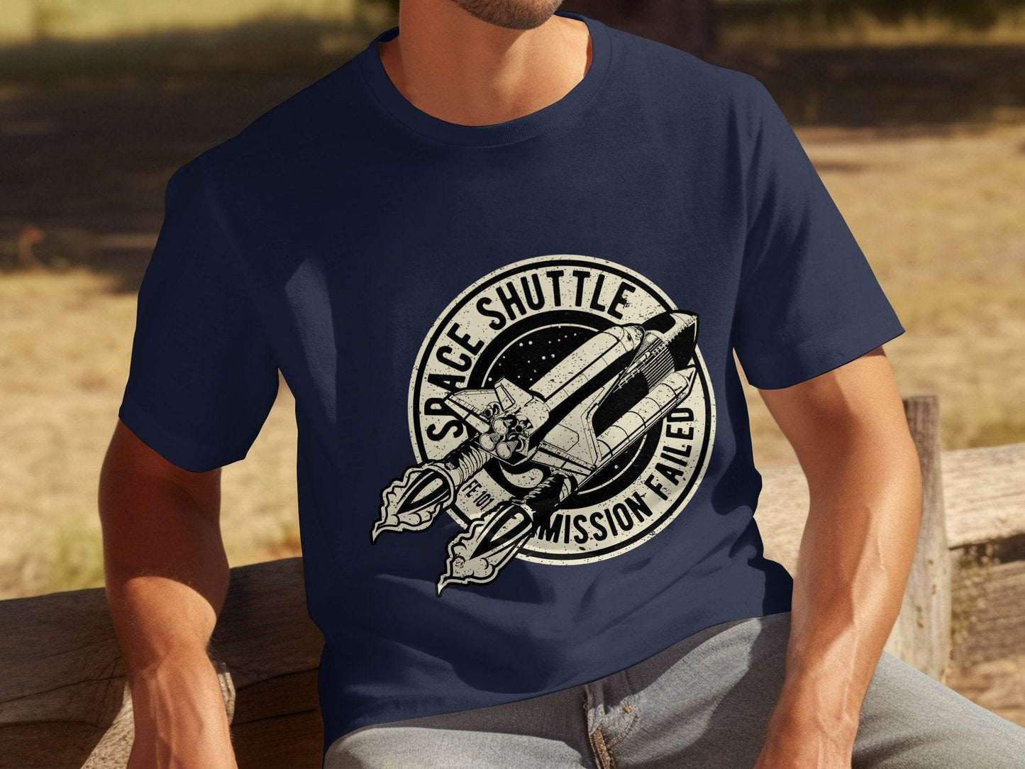 Space Shuttle Mission Failed Graphic Print T-Shirt - Design & Vybe