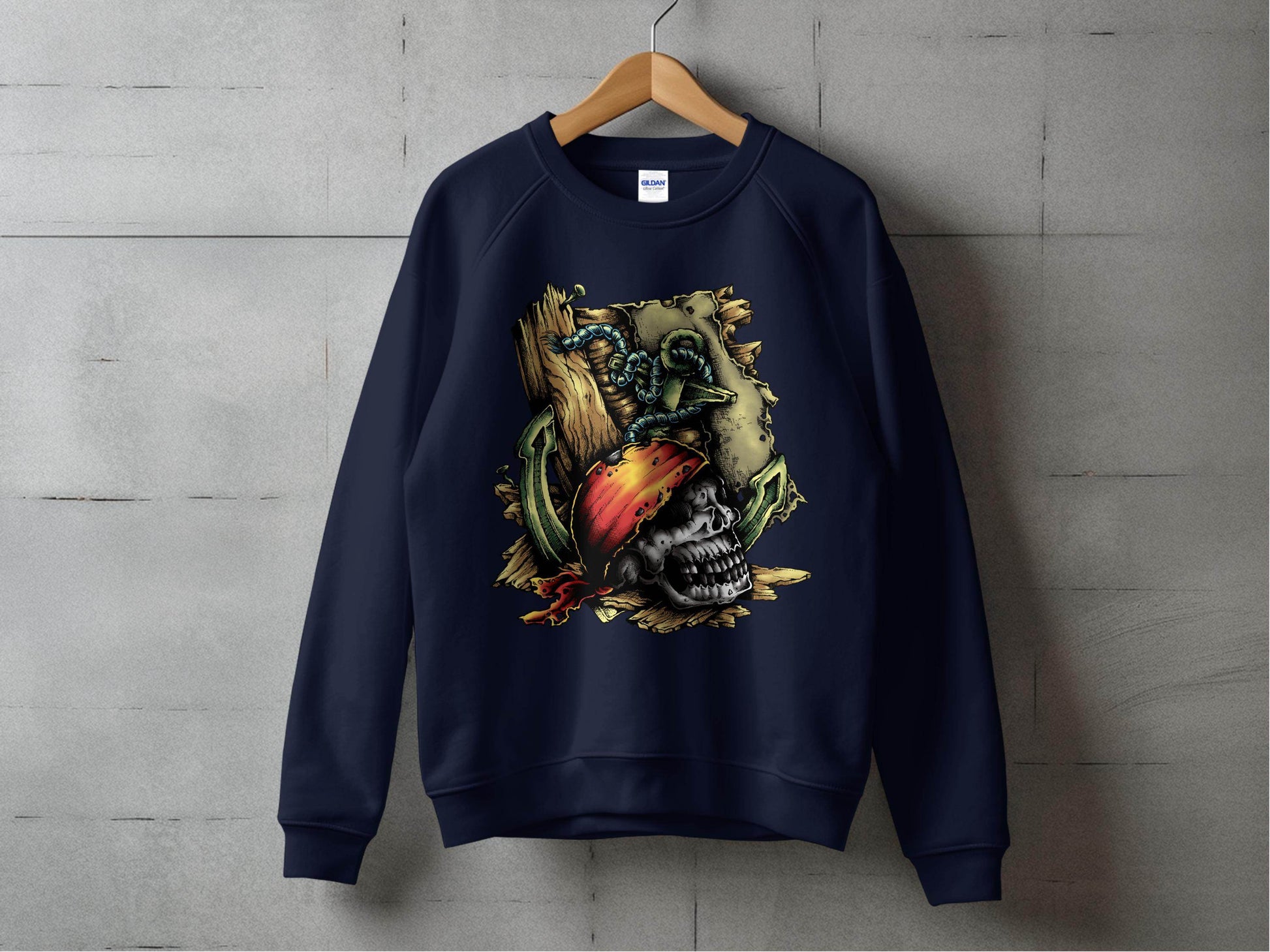 Pirate Skull with Vibrant Bandana and Anchors Sweater - Design & Vybe