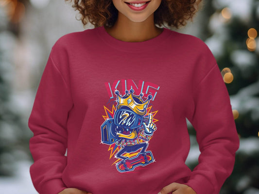 King Skater With Question Mark Head Retro Design Hoodie - Design & Vybe