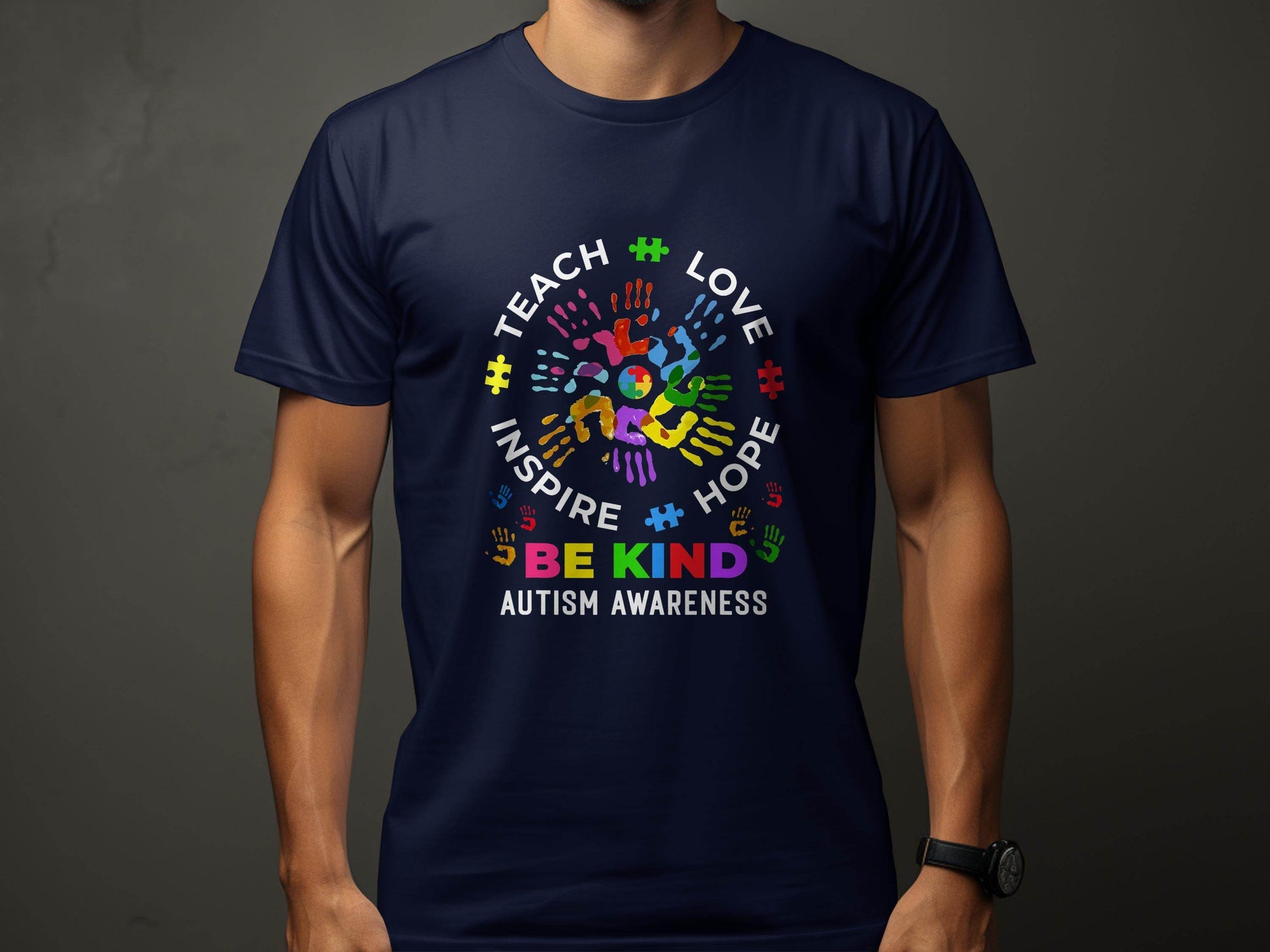 Autism Awareness Teach Love Inspire Hope Be Kind T-Shirt - Design & Vybe