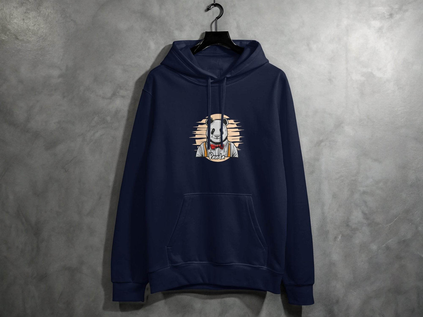 Fun Cartoon Panda Wearing Bow Tie Graphic Hoodie - Design & Vybe