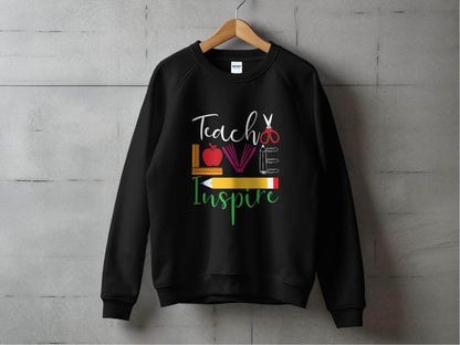 Teach Love Inspire Back To School Design Teachers Sweater - Design & Vybe