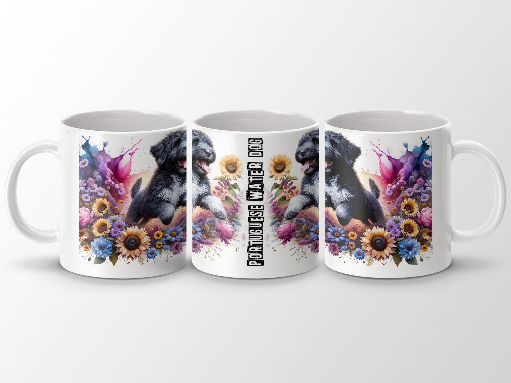 Portuguese Water Dog Artful Floral Mug product
