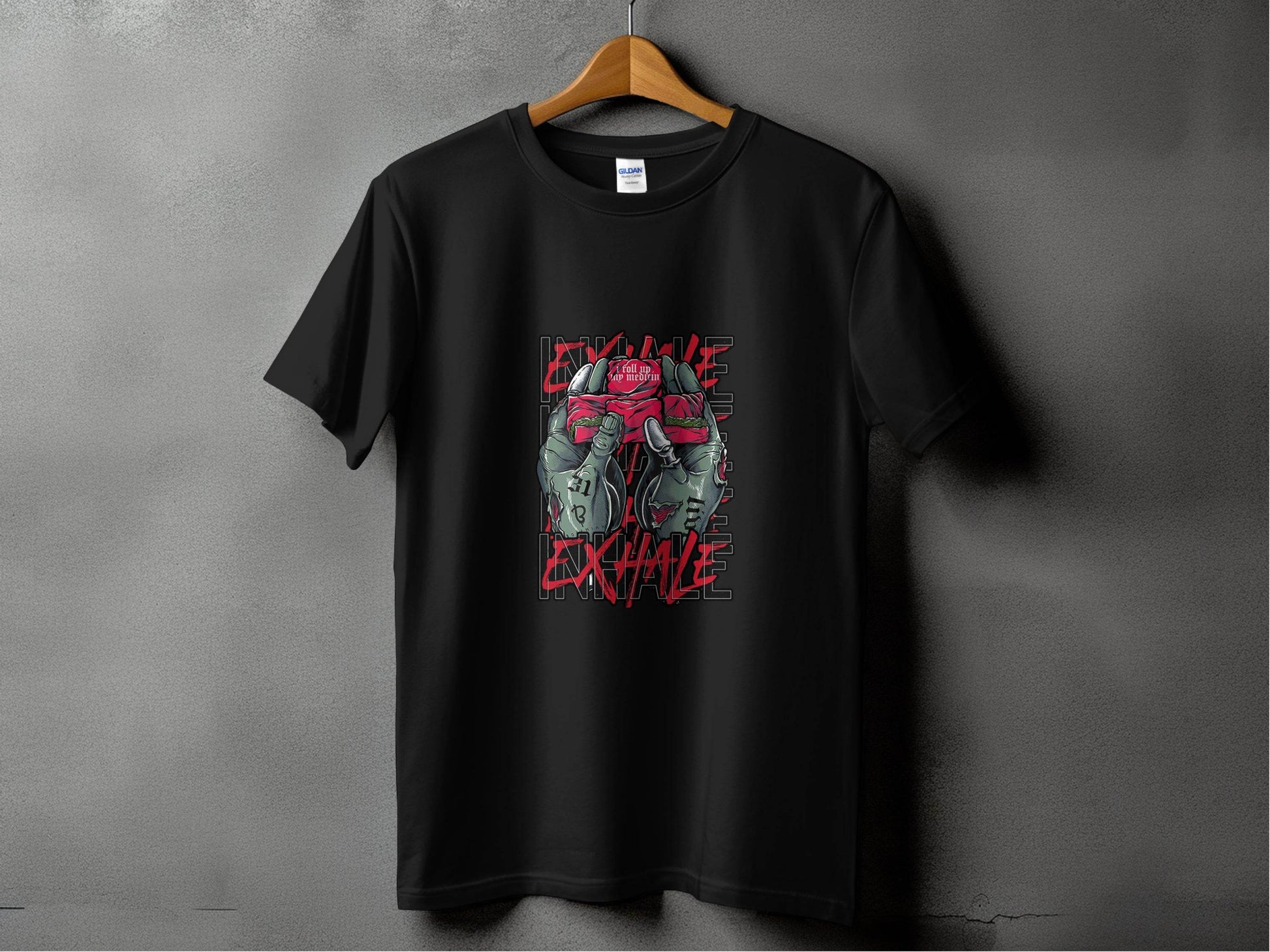 Inhale Exhale I Roll Up My Medicine Graphic Design T-Shirt - Design & Vybe