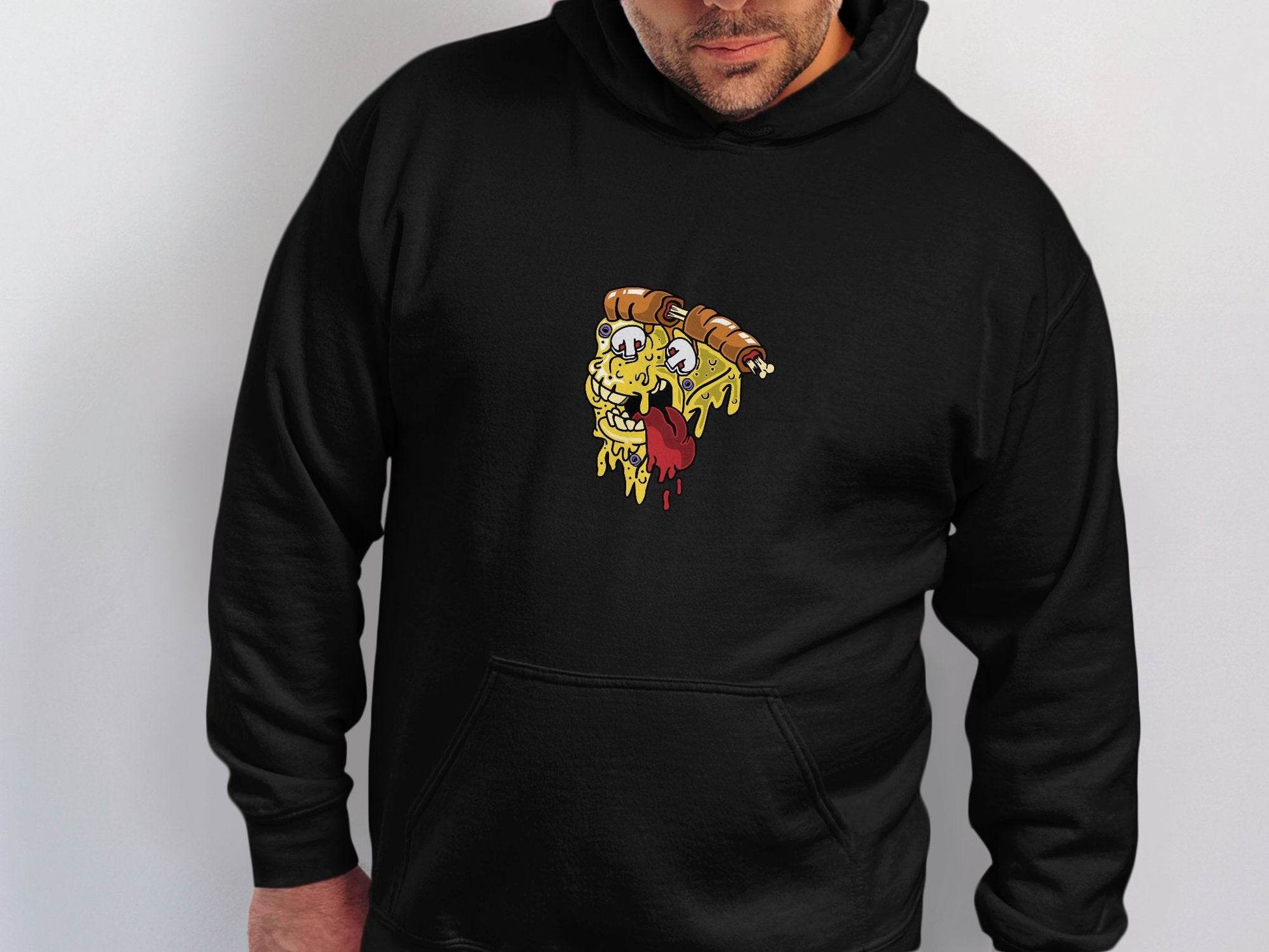 Monstrous Melting Pizza Slice Graphic Design Hoodie - Design & Vybe