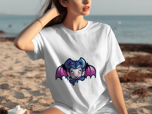 Cute Cartoon Vampire with Wings Graphic T-Shirt - Design & Vybe