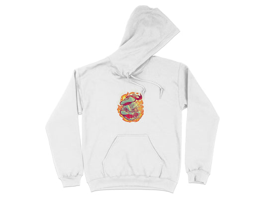 Fierce Dragon Graphic on White Hoodie product type