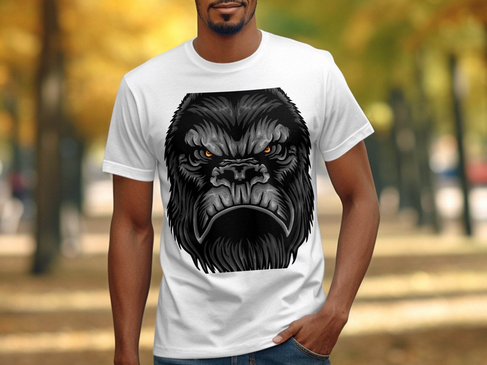 Fierce Beast Design Angry Gorilla Face T-Shirt - Design & Vybe
