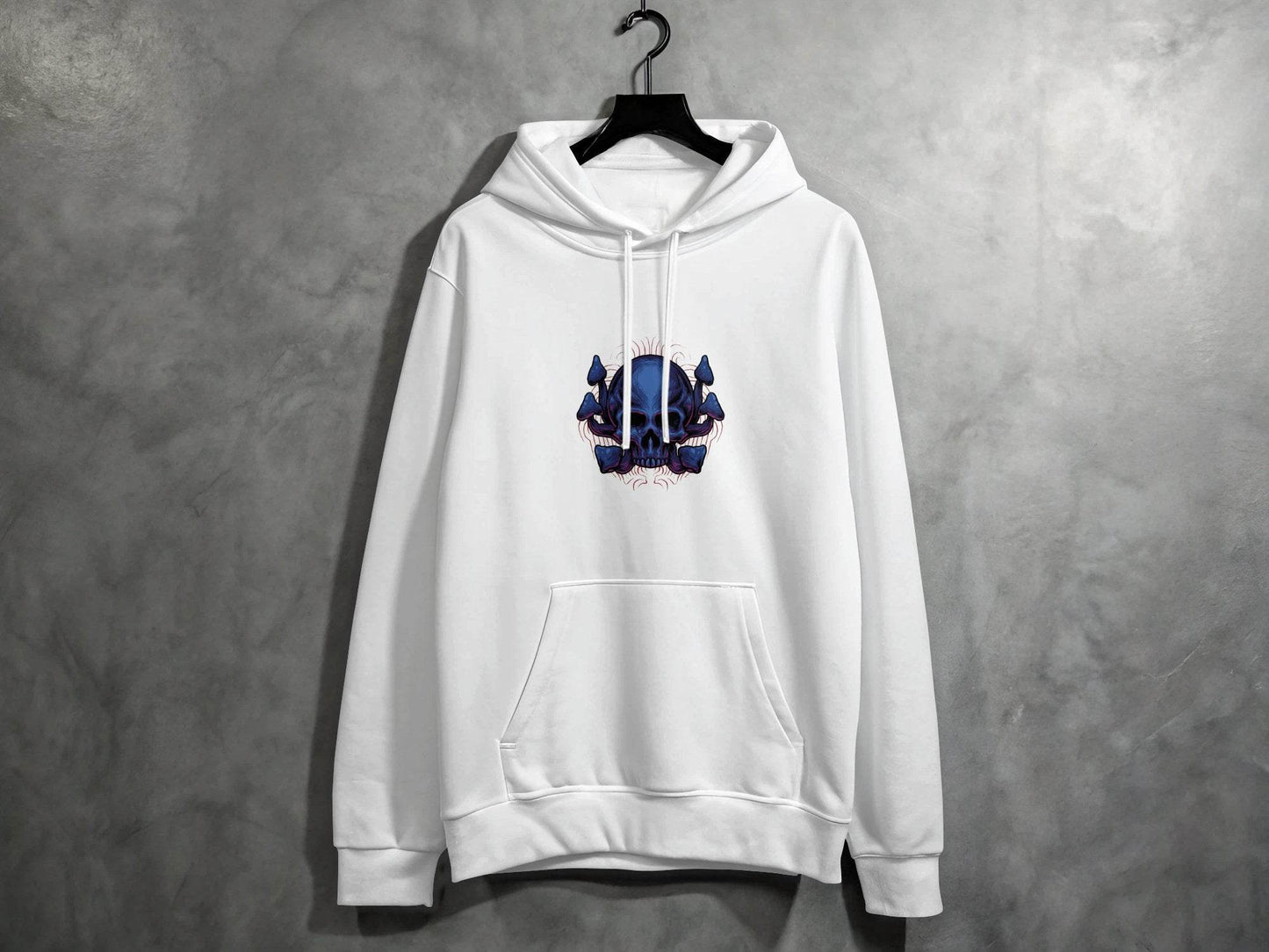 Skull and Mushroom Design Graphic Hoodie - Design & Vybe