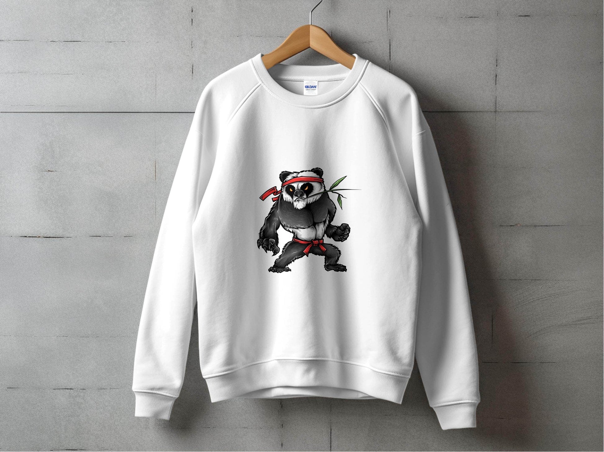Fierce Martial Arts Panda Printed Sweater - Design & Vybe
