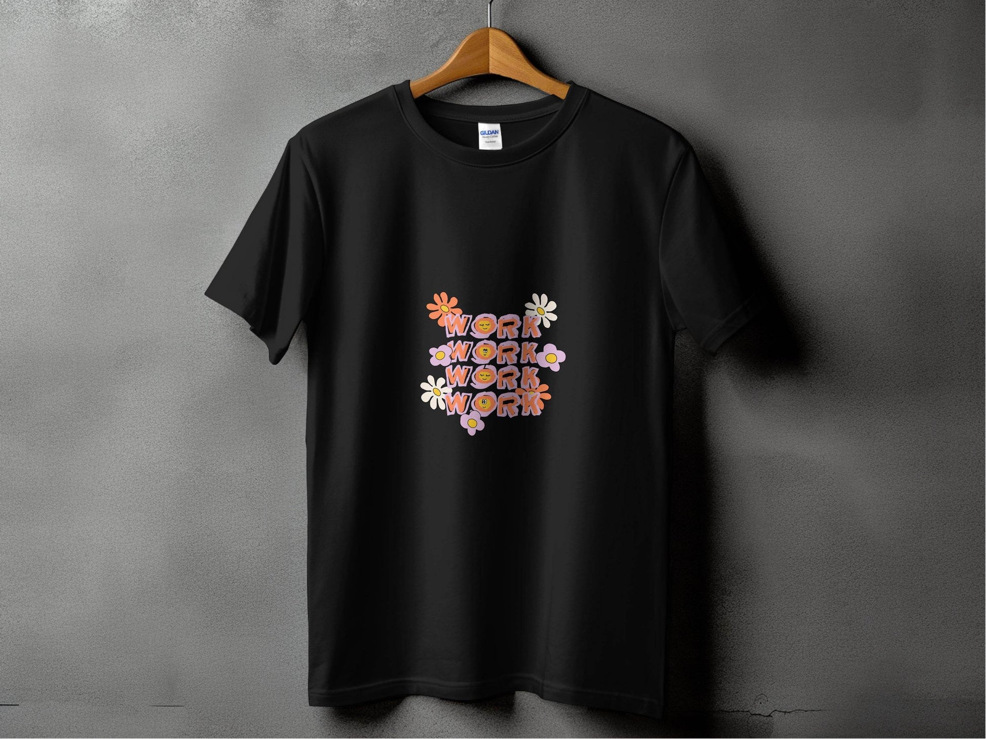 Work With Smiling Sun Flowers Graphic Trendy Design T-Shirt - Design & Vybe