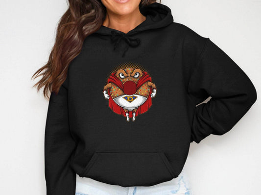 Funny Angry Donut Superhero Graphic Sweater - Design & Vybe
