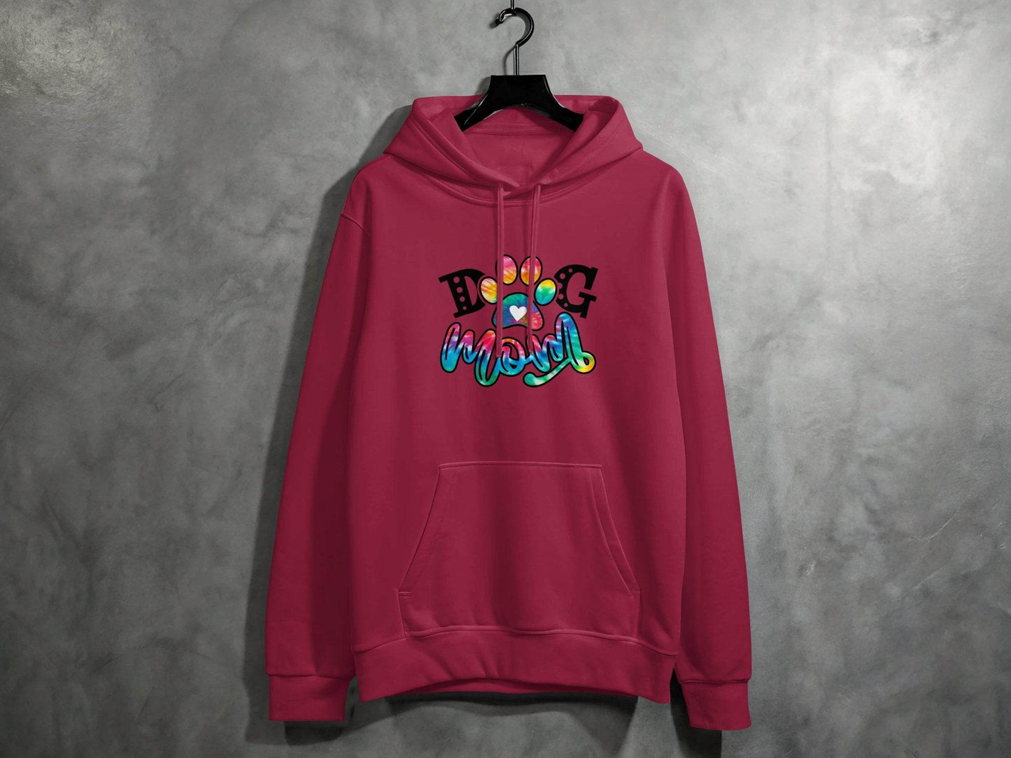 Dog Mom Paw Print Tie Dye Style Cute Graphic Design Hoodie - Design & Vybe