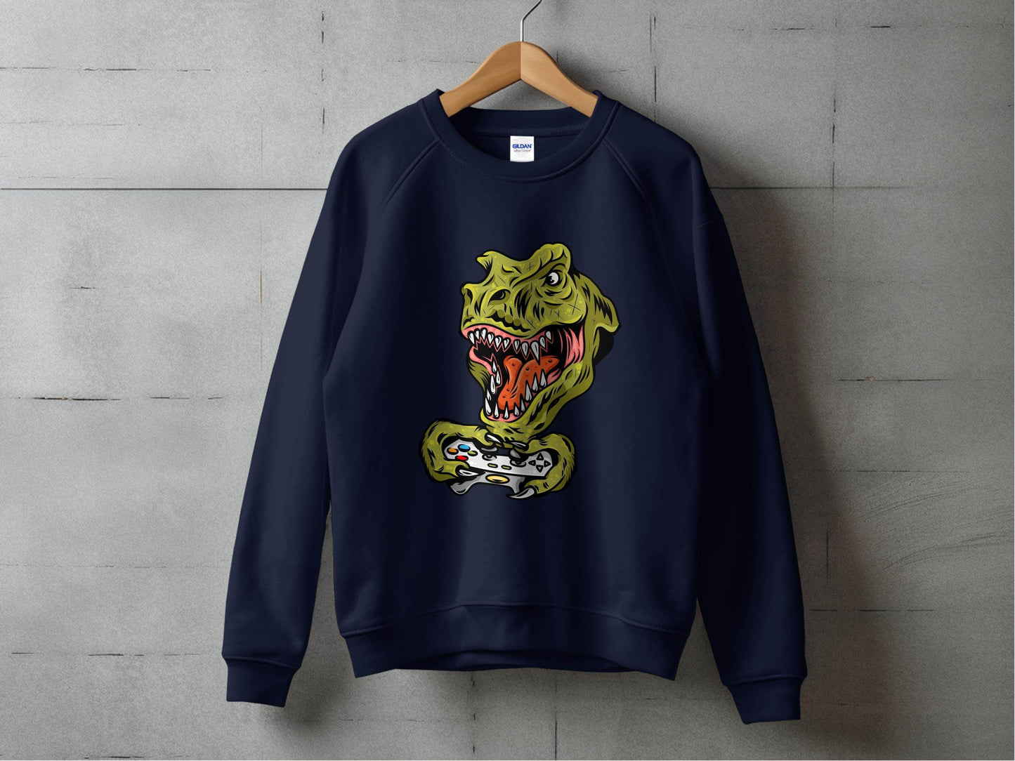 Dinosaur Gaming Graphic Design Sweater - Design & Vybe