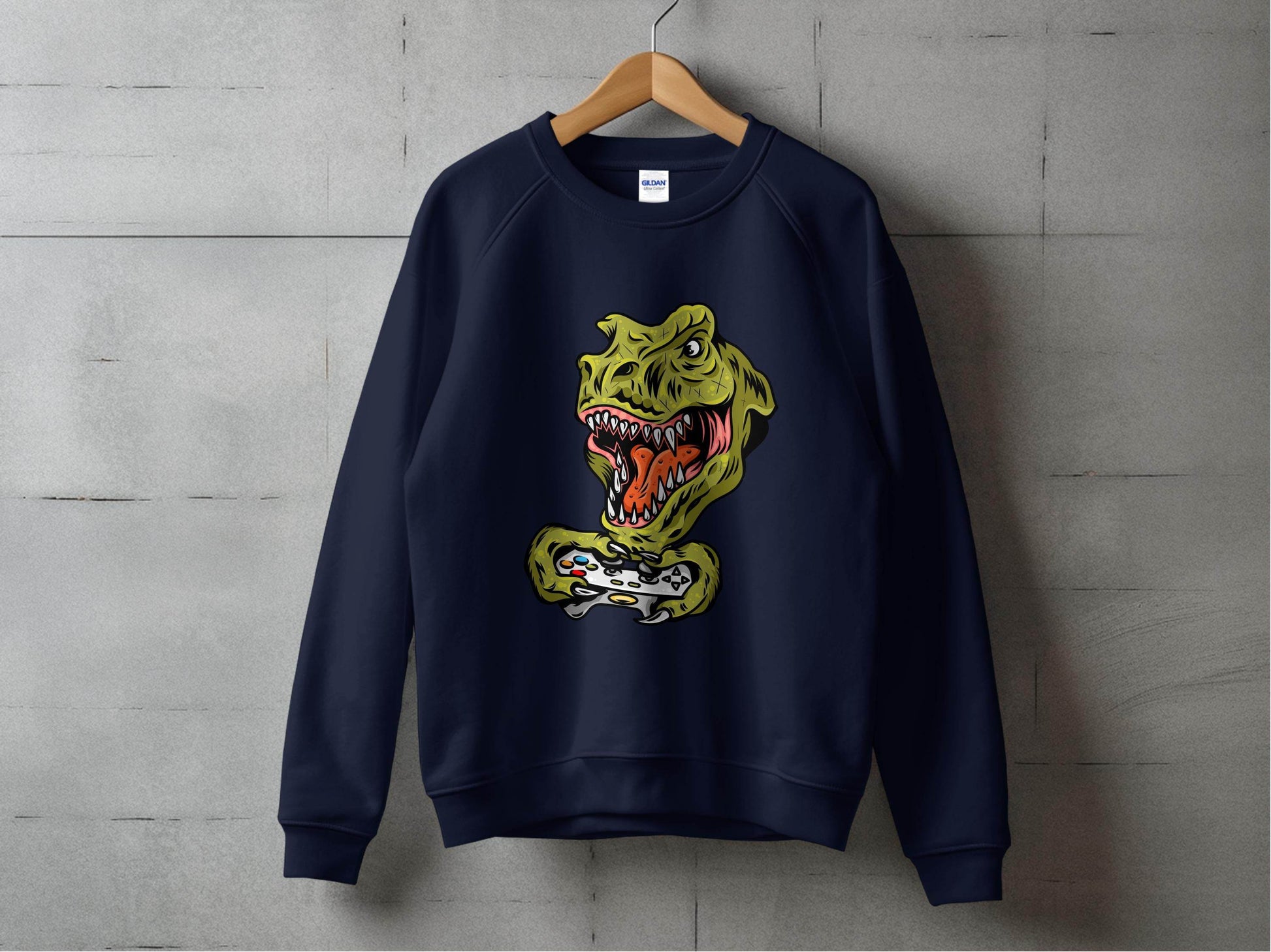 Dinosaur Gaming Graphic Design Sweater - Design & Vybe