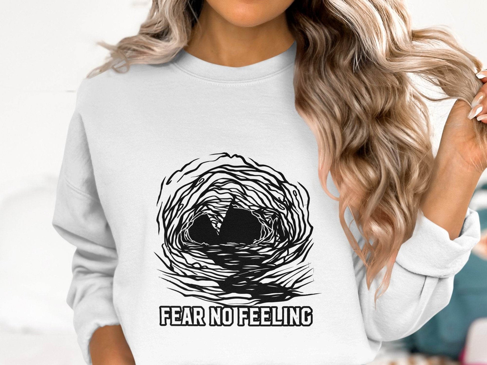 Fear No Feeling Artistic Graphic Sweater - Design & Vybe