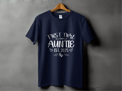 First Time Auntie Est 2025 New Aunt Design T-Shirt - Design & Vybe