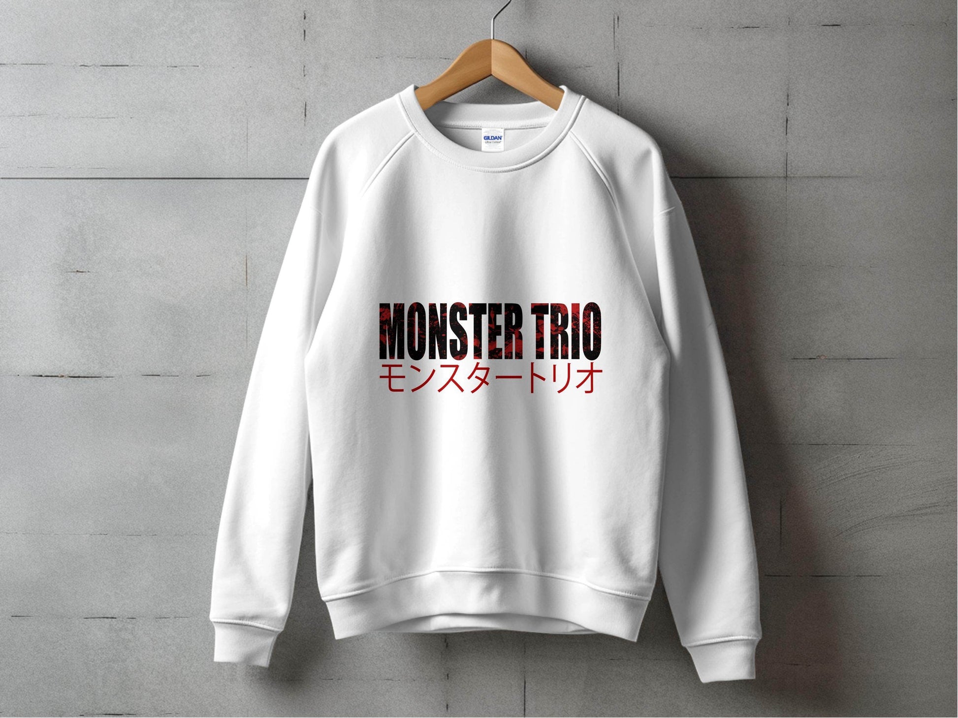 Monster Trio Japanese Text Design Fan Apparel Sweater - Design & Vybe