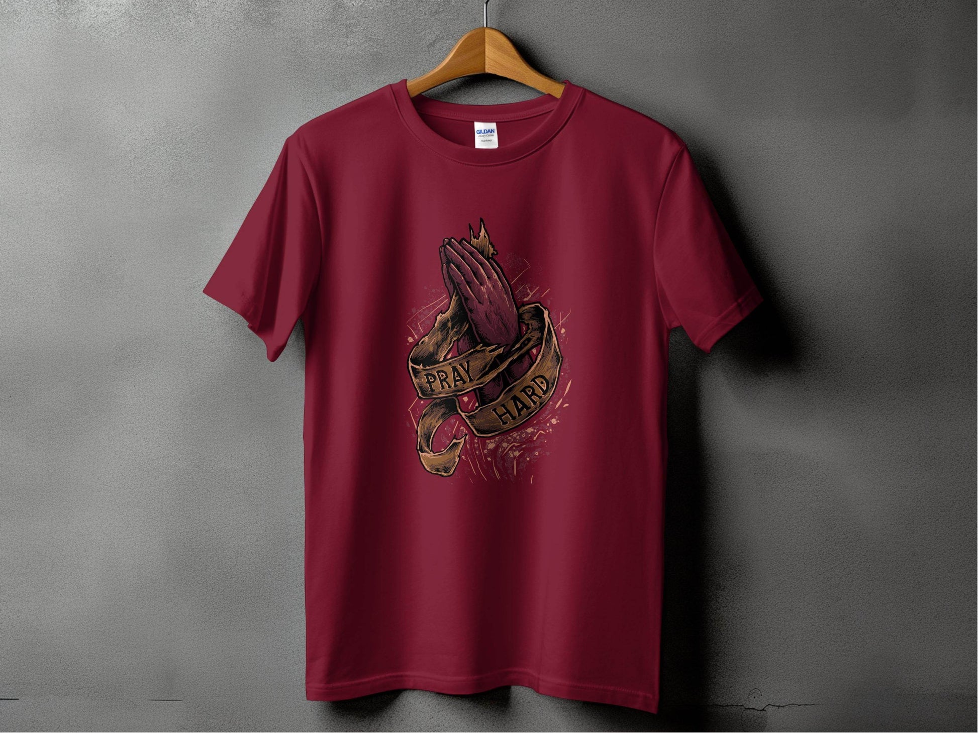 Pray Dark Hard Graphic Design T-Shirt - Design & Vybe