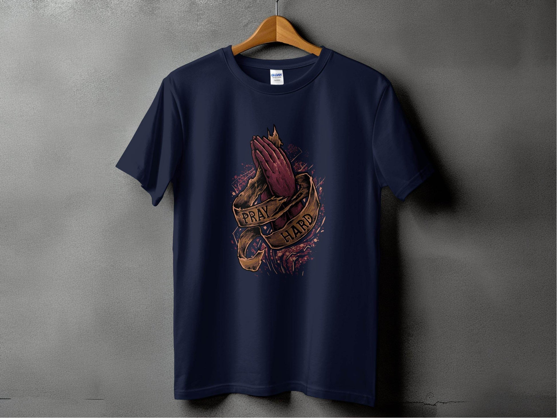 Pray Dark Hard Graphic Design T-Shirt - Design & Vybe