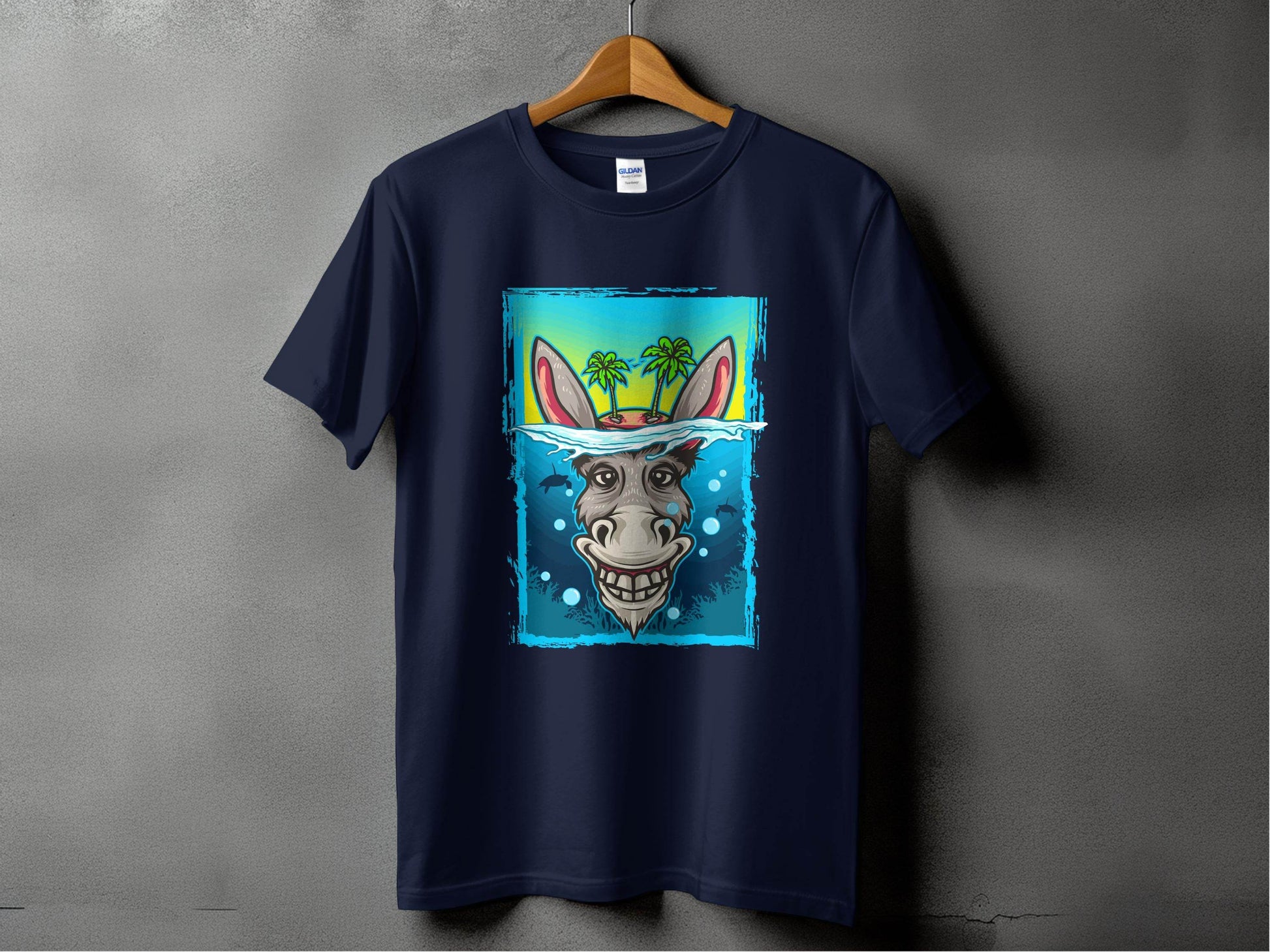 Tropical Island Donkey Illustration T-shirt product type