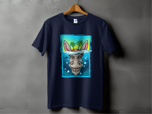 Tropical Island Donkey Illustration T-shirt product type