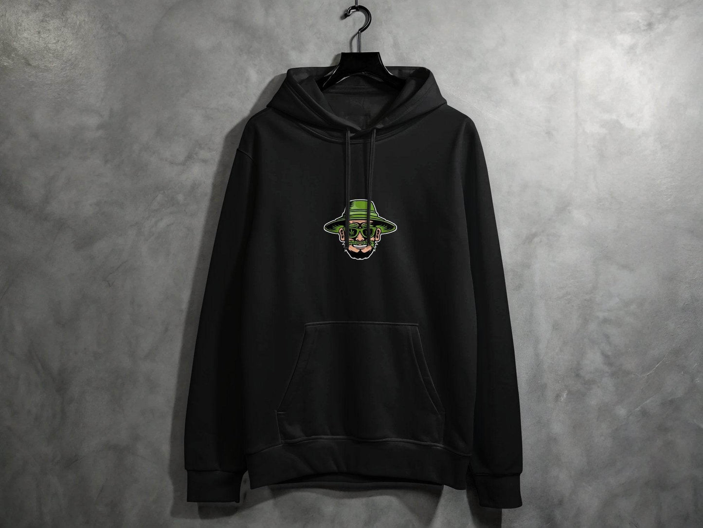 Green Bearded Man With Weed Hat Cartoon Design Hoodie - Design & Vybe