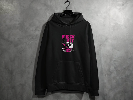 Knock Out Skateboarding Skeleton Illustration Art Hoodie - Design & Vybe