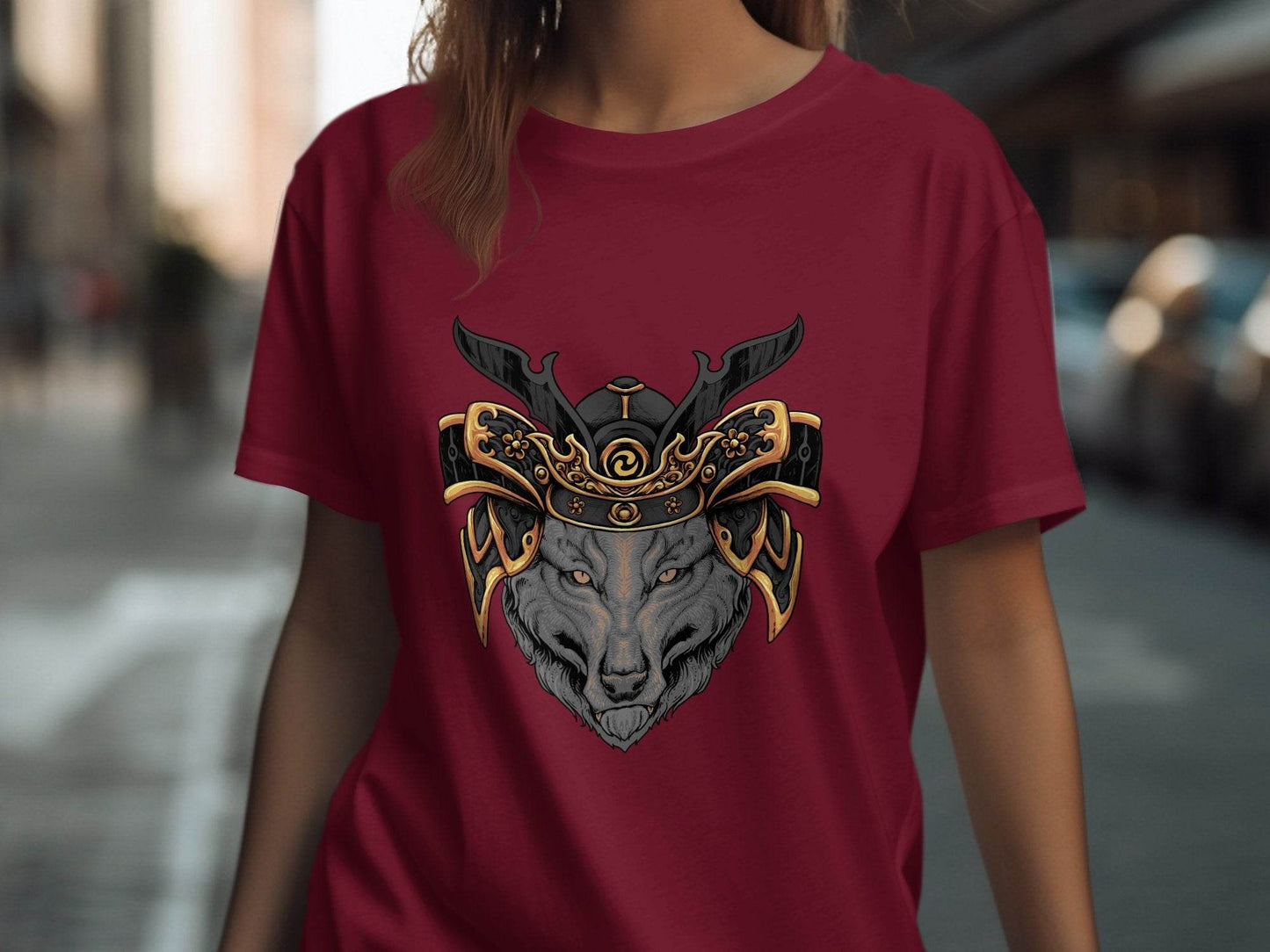 Fierce Wolf Samurai Warrior Graphic T-Shirt - Design & Vybe