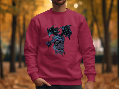Fierce Dragon Graphic Print Design on Trendy Sweater - Design & Vybe