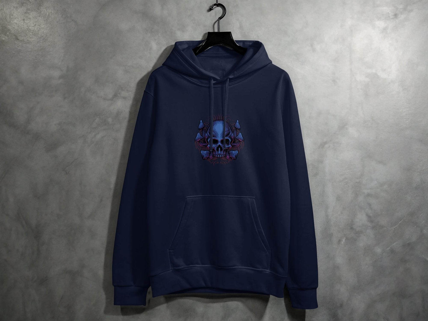 Skull and Mushroom Design Graphic Hoodie - Design & Vybe