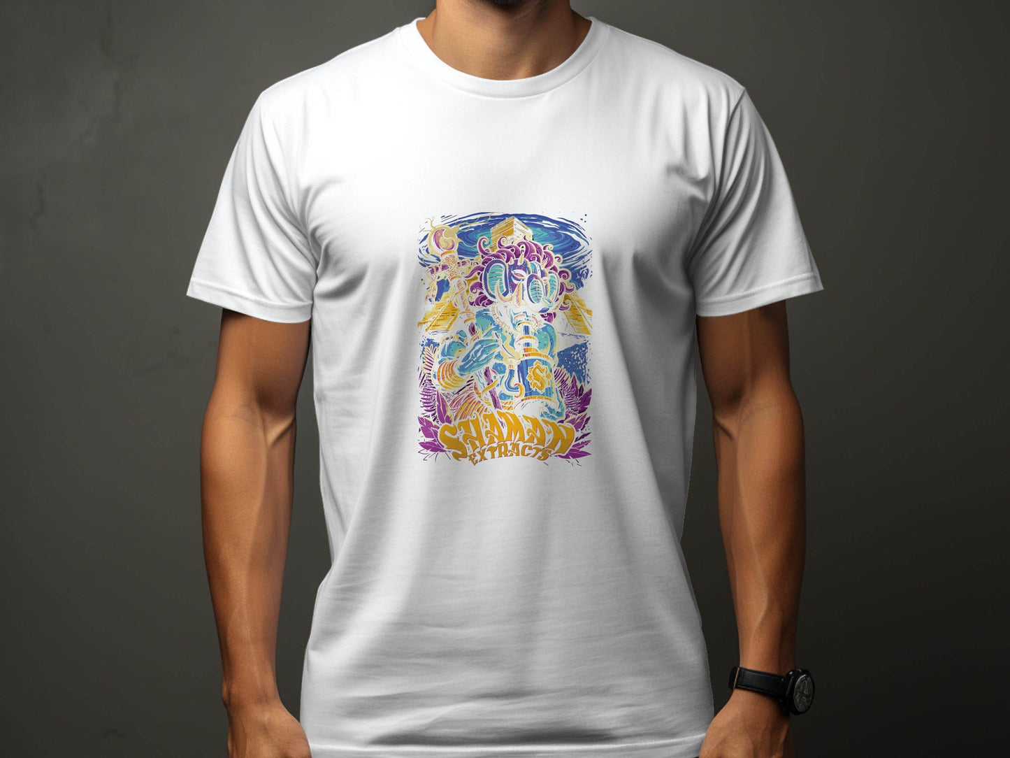 Shaman Extracts Colorful Design Graphic Artwork T-Shirt - Design & Vybe