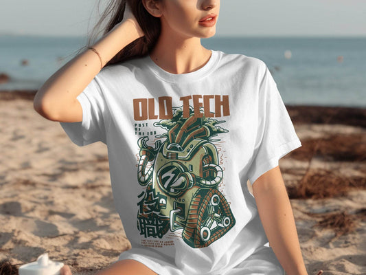 Old Tech Post End Cool Robot Design Graphic T-Shirt - Design & Vybe